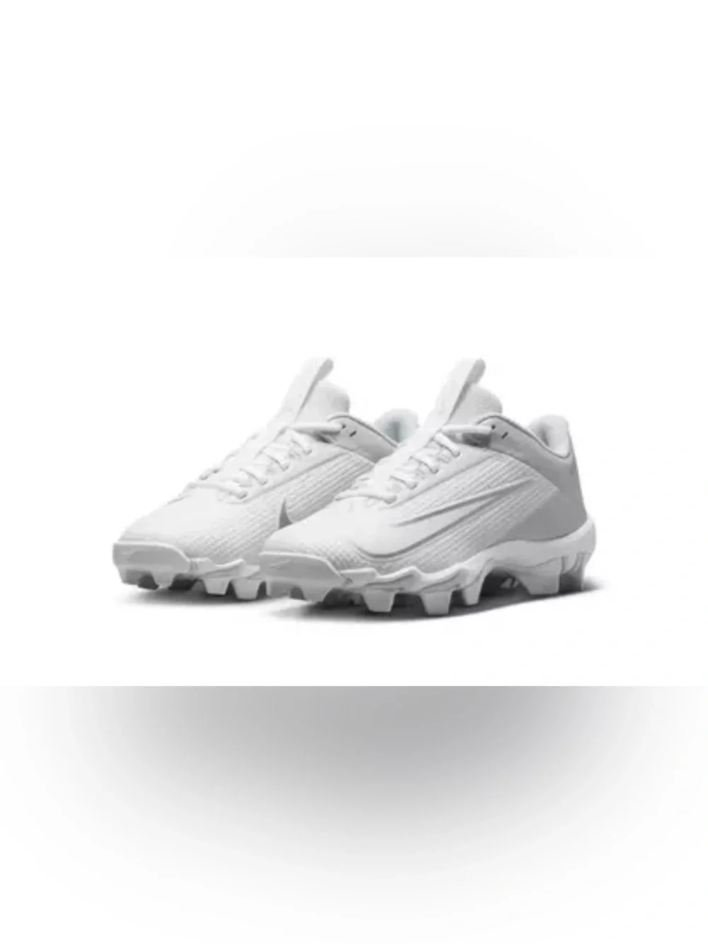 NWOB NIKE Vapor Edge Shark 2 Youth Boys Football Cleats White Silver - Size 4.5Y